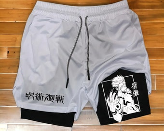 Short de compression JJK Gym sur le thème du sorcier animé