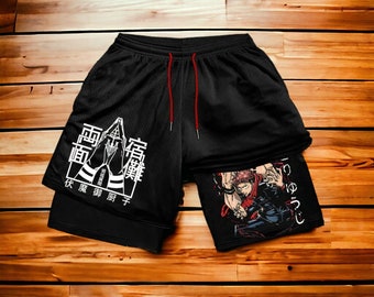 Von Anime Sorcerer inspirierte Unisex Gym Compression Shorts # 415-422