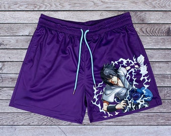 Ninja Anime Themed Character Graphic Men's Gym Shorts #489-494