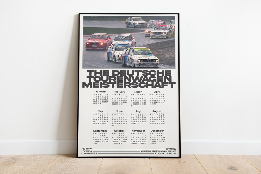 Digital BMW DTM M3, 2024 Calendar, Racing Car Enthusiast Gift, Digital