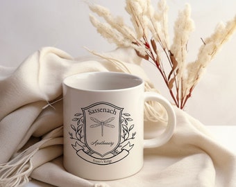 Sassenach Apothecary Mug | Outlander Coffee Cup | Jamie Fraser and Claire Fraser Fan Mug | Gifts for Book Lovers