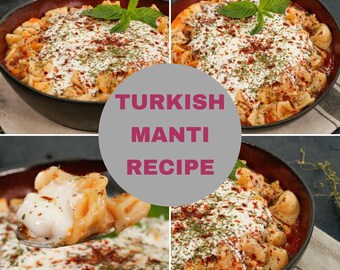 Traditional Turkish Manti Recipe, Homemade Turkish Food Recipe Book pdf, Turkish Cuisine Recipe E Book, Turkish Kitchen Digital Recipe pdf