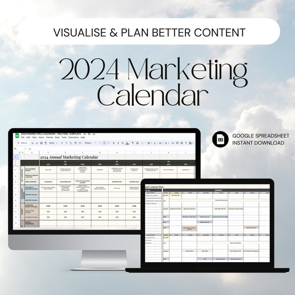 2024 Marketing Kalender Vorlage Inhaltsplan