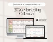 2026 Marketing Calendar Template Content Plan - Pastel Version