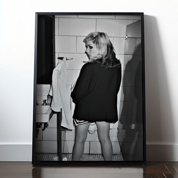 Debbie Harry Feminis Poster, Funny Bathroom Wall Art, Black and White Feminis Print,