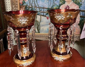 Vintage PAIR of Venetian lusters