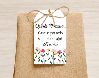 JW Etiquetas Imprimibles, Spanish Printable Pioneer Gift Tags, Thank You Gifts, Spanish Download, Jw Regalos Precursor, Jw Printables
