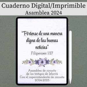 JW Asamblea de Circuito 2024-2025, Cuaderno Imprimible/Digital, Caderno, Diário, Para Impressão, Montagem de Circuito, Notas de Escrita, Notas
