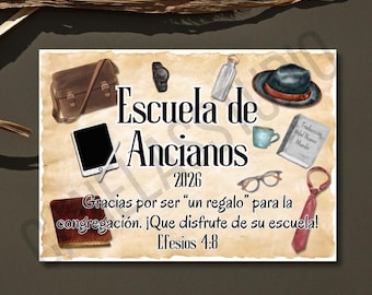 JW Elder School Gifts Spanish, JW Elder Appreciation, JW Elder Card, Anciano jw, jw printables spanish, Escuela para Ancianos, jw spanish