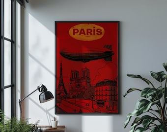Paris Cityscape Digital Poster - Downloadable Wall Art Print - Home and Office Decor Artistic Paris Digital Poster - Downloadable Art