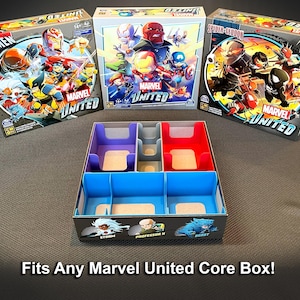 Encarte da caixa principal compatível com Marvel United SOMENTE CARTÕES