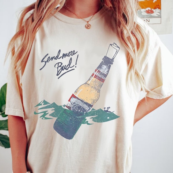 Budweiser Beer Ad T-shirt | vintage-style graphic tee, distressed beer shirt, anheuser-busch tee, beer me, bud light