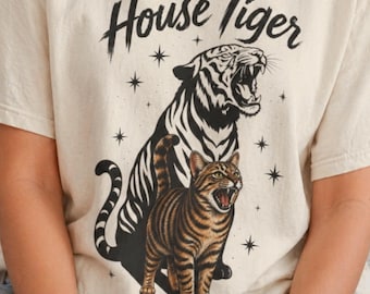 Camiseta Tabby Cat, House Tiger Comfort Colors 1717