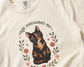 Camiseta "La furia del gato tortuga me consume", Camiseta de gato tortuga, Camiseta Tortitude