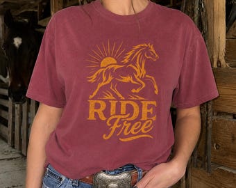 Camiseta vaquera vintage: Ride Free Cowboy Tee
