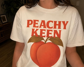 Camiseta Peachy Keen – Camiseta retro con estampado de frutas, camiseta color melocotón de Comfort Colors