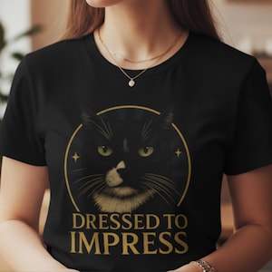 Tuxedo Cat Shirt: Funny Black Cat Graphic Tee - Bella Canvas