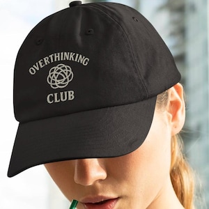 Embroidered Overthinking Club Dad Hat: Mental Health Gift