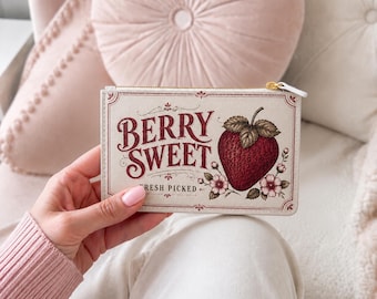 Bolsa de mão pequena Berry Sweet Strawberry, em couro vegano.
