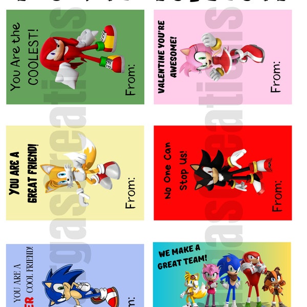 Sonic Valentines Day Card - Etsy
