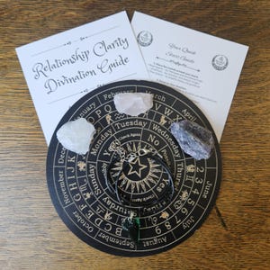 Pendulum Board with Crystals for Love & Relationship Clarity | Beginner Divination Board for Intuition and Guidance