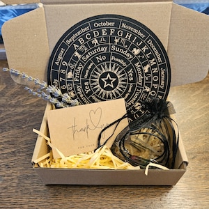 Houten pendelbord met pendel | Ja/Nee waarzeggereedschap | Cadeau voor beginnende heksen | Set voor spirituele begeleiding en wichelarij