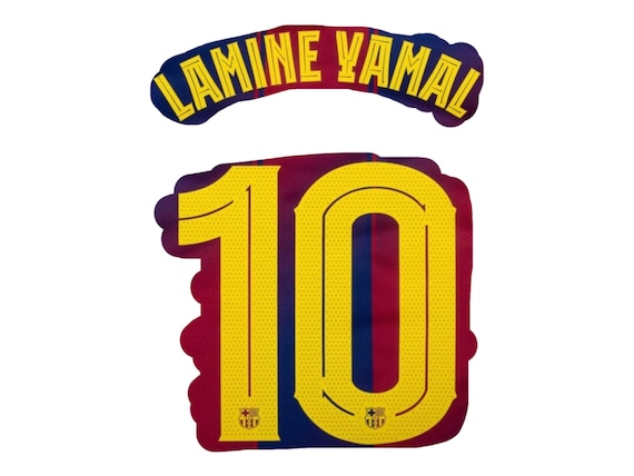 Lamine Yamal #10 2025-2026 Barcelona Home Cup Flocking Nameset