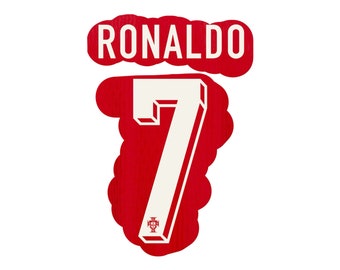 Set di nomi floccati RONALDO #7 2024 Portogallo Home Home