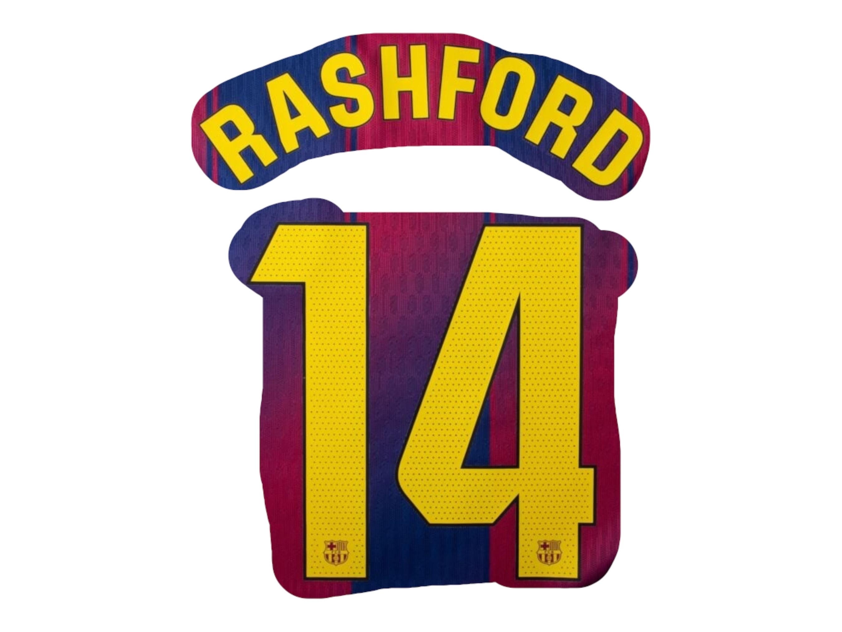 フロッキングネームセット RASHFORD #14 2025 2026 バルセロナ ホーム