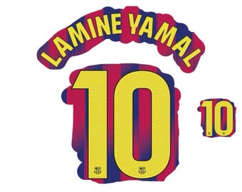 Children's flocking Kid nameset LAMINE YAMAL #10 2025 2026 Barcelona Home