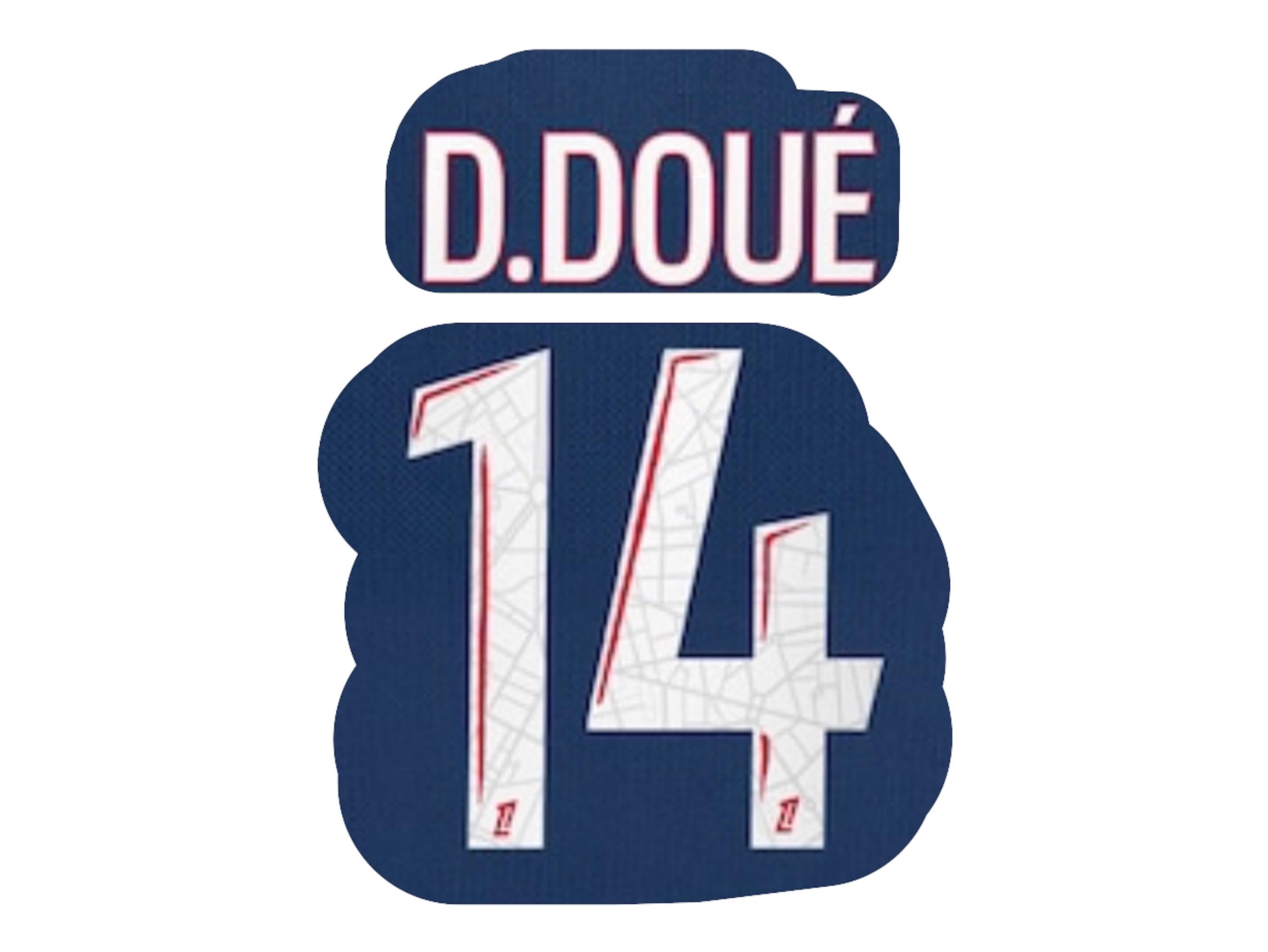 Flocage D. DOUÉ #14 2024 2025 PARIS Domicile Version Coupe