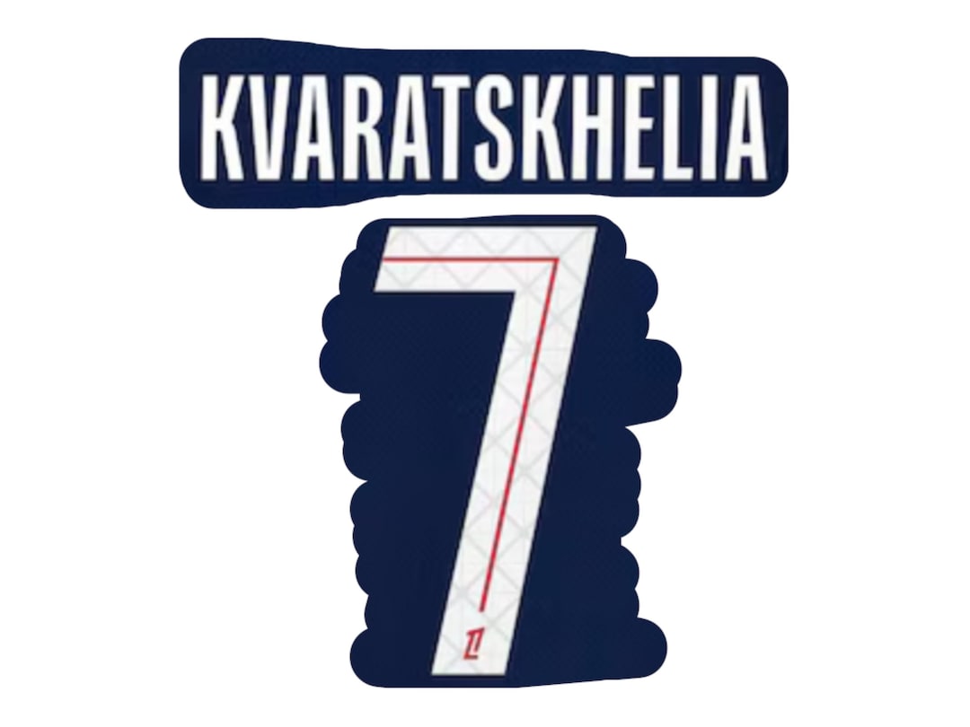 FLOCAGE OFFICIEL KVARATSKHELIA 7 ligue des champions PSG24/25 Fourth vendeur pro EUR 22,00