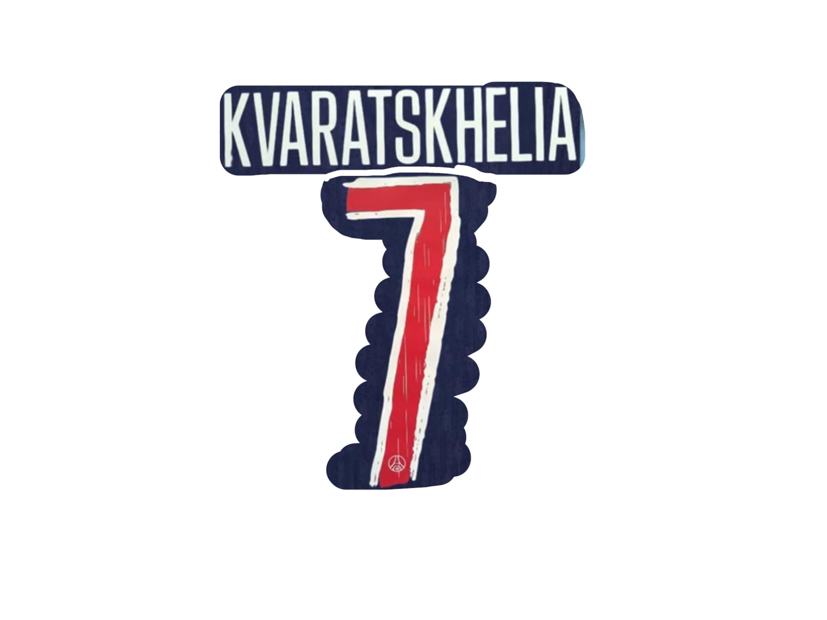 Flocage Kvaratskhelia #7 – Paris 2024/2025 Fourth, Domicile Enfant, Fabrication Française