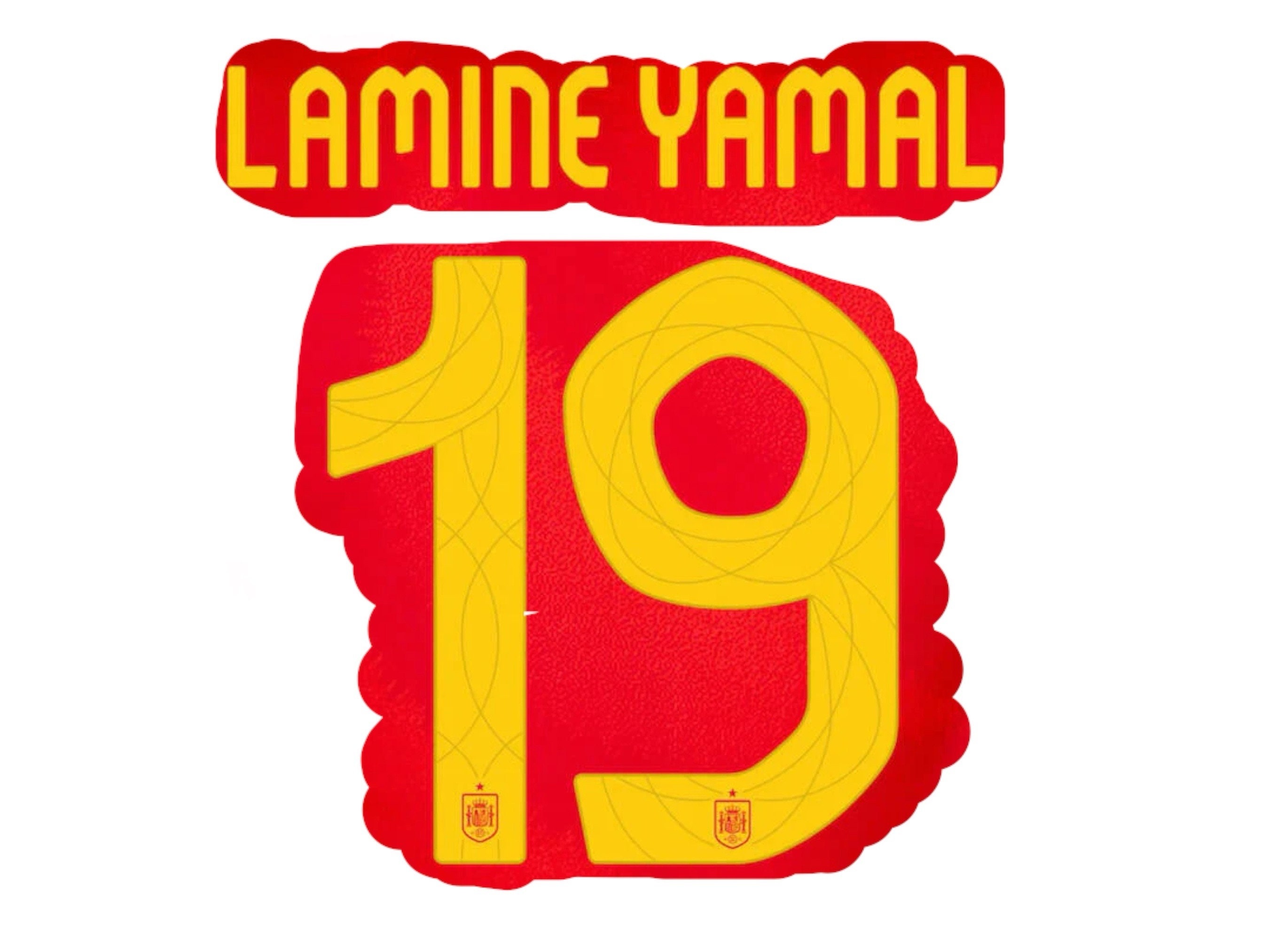 Flocking Nameset LAMINE YAMAL #19 Spain Nameset Flocking Flocking Nameset LAMINE YAMAL #19 Spain Nameset Flocking