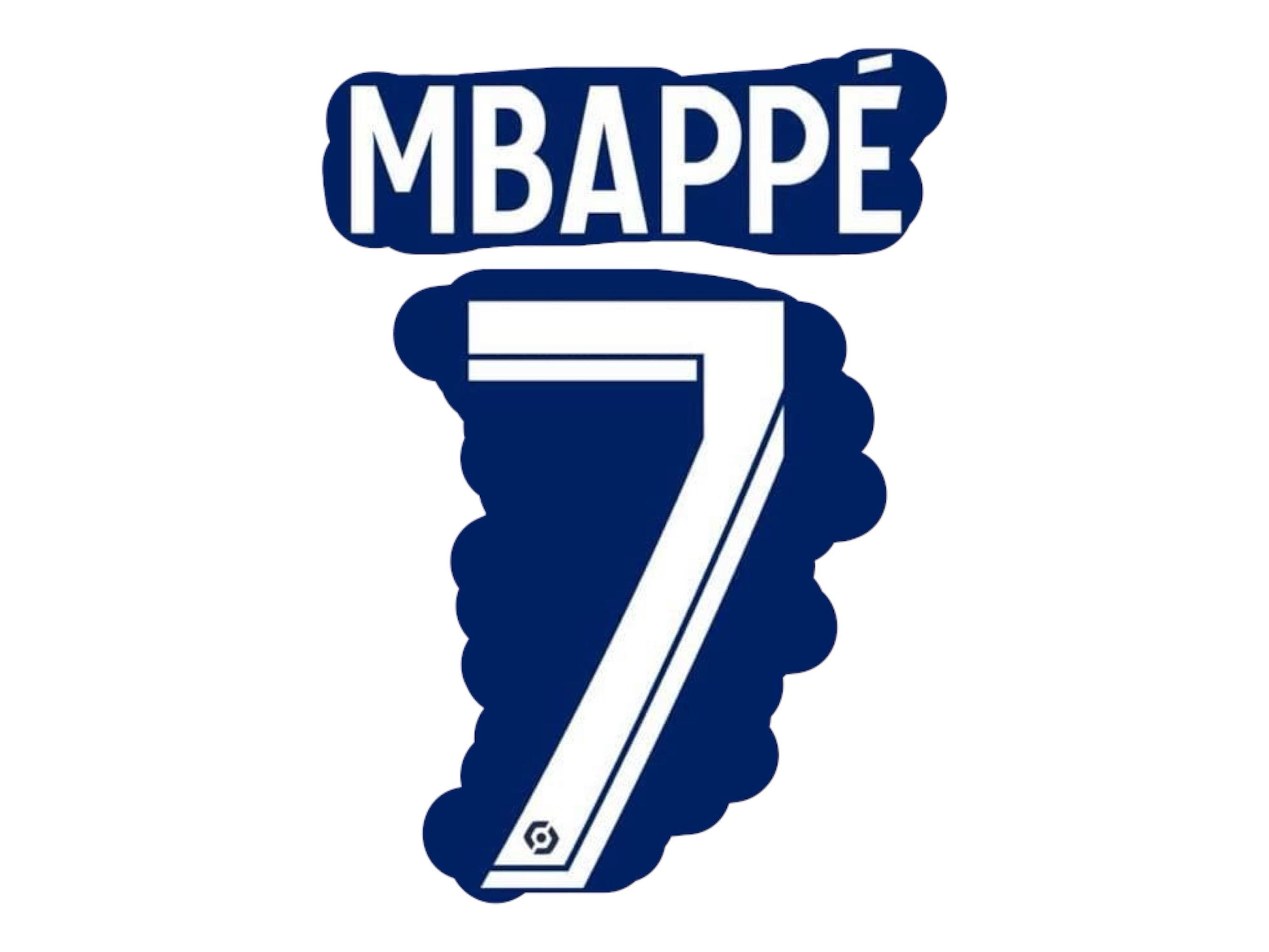 Enfant Maillot Kylian Mbappé #7 Bleu Rouge Tenues Domicile 2023/24 T-Shirt