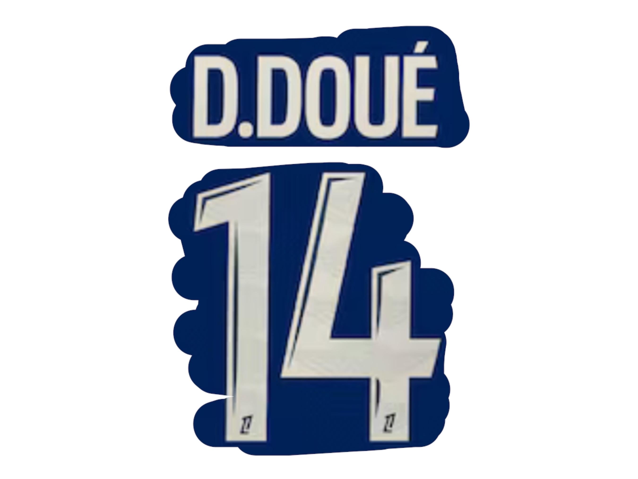 Flocage Officiel Psg 2025/2026 Doué Adulte ldc + ucl patch Flocage Officiel Psg 2025/2026 Doué Adulte ldc + ucl patch