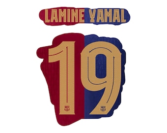Flocking nameset LAMINE YAMAL #19 2024 2025 Barcelona Home cup version