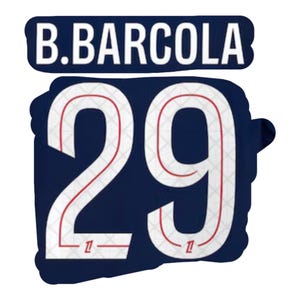 BARCOLA #29 2025 2026 Home Edition Nameset Flocking