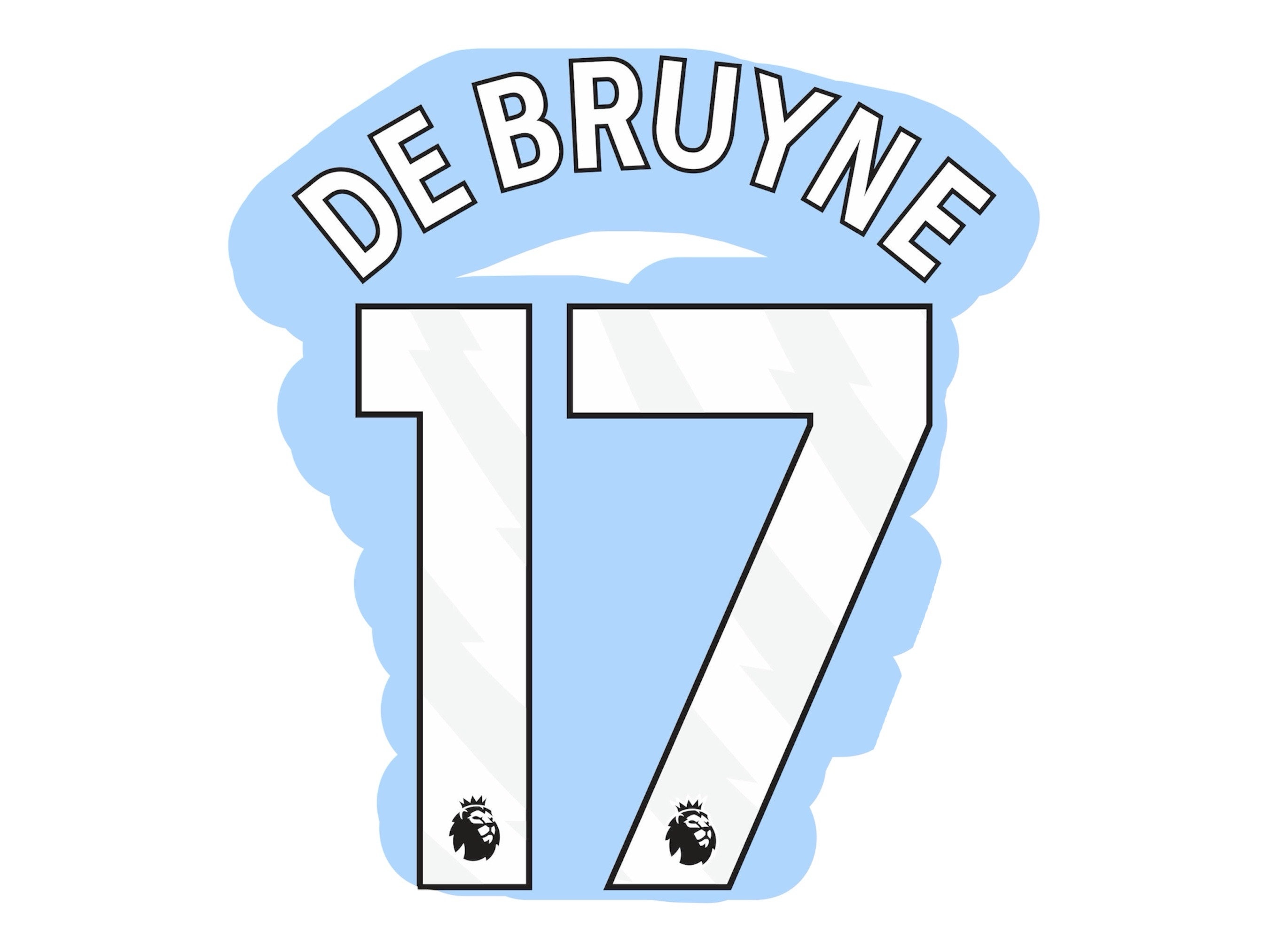 Flocage De Bruyne N°17 – Manchester City Extérieur – Saison 2023-2024
