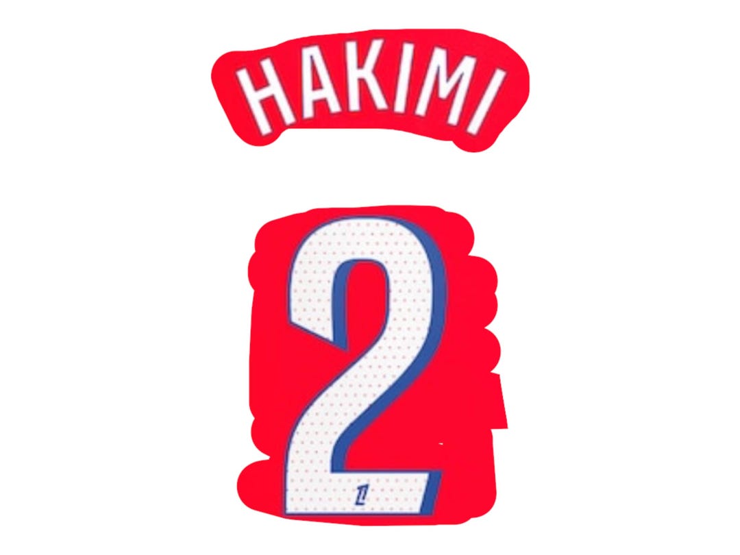 Flocage Hakimi #2 2024/2025 - Paris Third (Neuf Sans Emballage, Fabrication France)