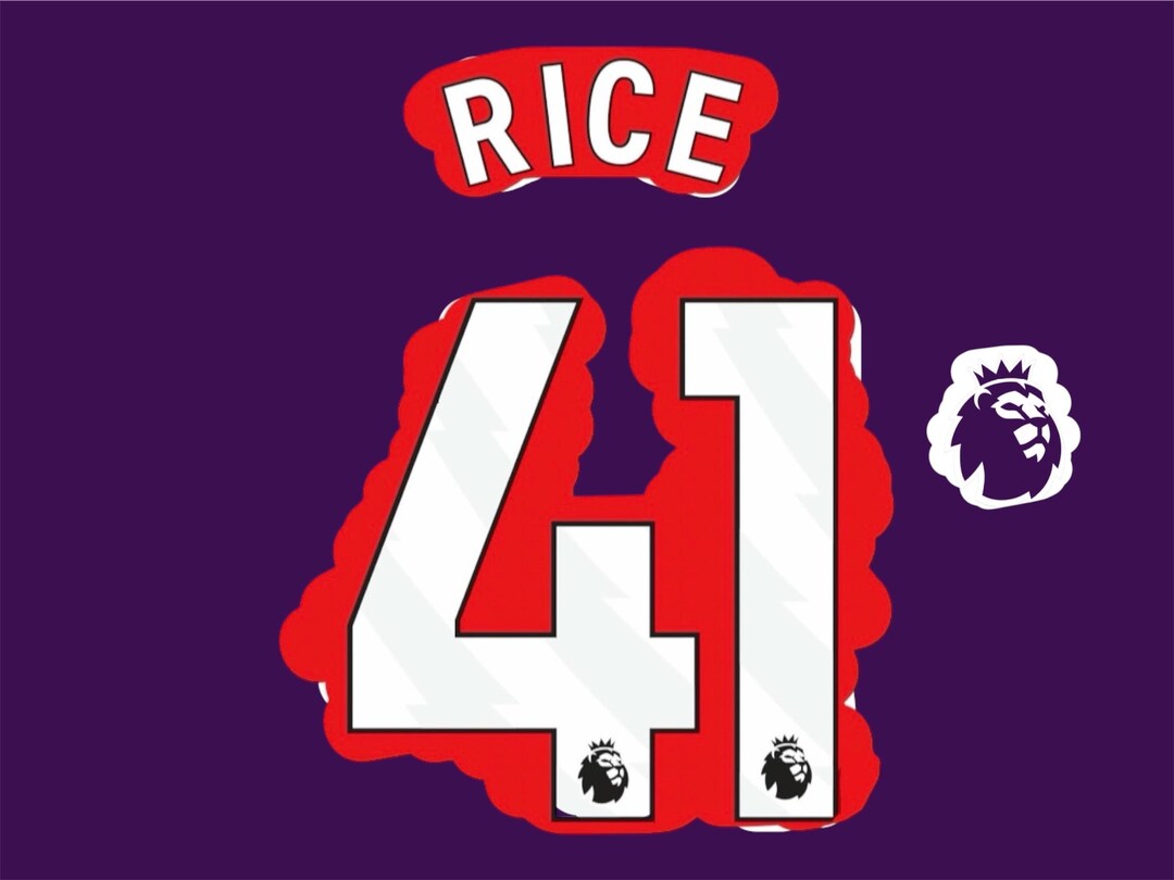 Flocage #41 RICE Version Domicile 2023-2025 - Neuf Sans Emballage