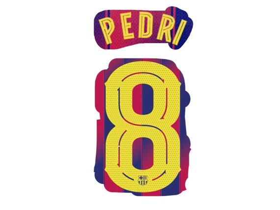 Flocage PEDRI Numéro 8 – Maillot Domicile FC Barcelone 2025/2026, Neuf