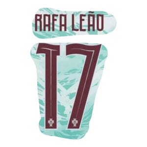 Rafa Leao #17 2026 Portugal away nameset flocking. Official product.