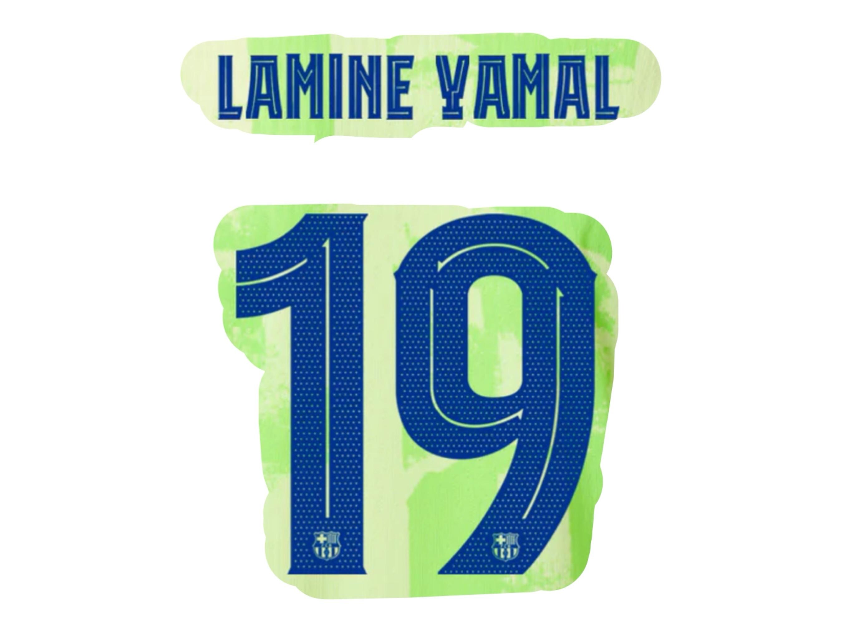 Lamine Yamal #19 2024-2025 Barcelona Third Cup Version Nameset