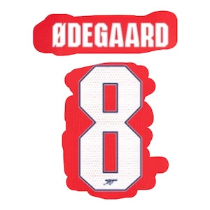 ODEGAARD #8 conjunto de nombres flocado 2024 2025 copa local 2026