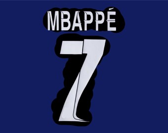 Massaal naamset Mbappe #7 2023 2024 European Cup Home-versie