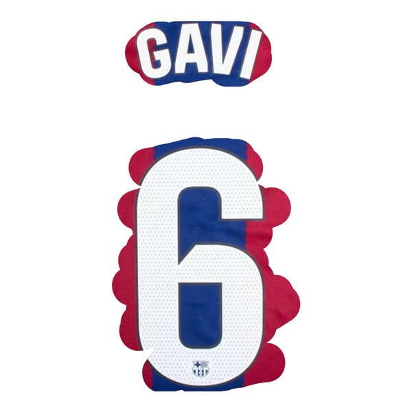 Beflocktes Namensset GAVI #6 2023 2024 Barcelona Barcelona Home