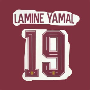 Lamine Yamal #19, equipación visitante de España para el Mundial 2026. Producto oficial de España.