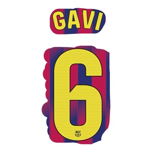 GAVI #6 Barcelona Hem Namnuppsättning Flocking #6 2025-2026