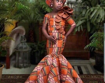 Stylish Ankara kid dress, African print dress, For kids, Female kid ankara dress, Ankara prom dress, Birthday dress, asoebi